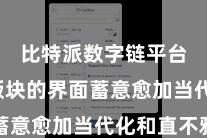 比特派数字链平台  新版块的界面蓄意愈加当代化和直不雅
