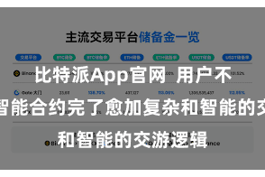 比特派App官网  用户不错通过智能合约完了愈加复杂和智能的交游逻辑