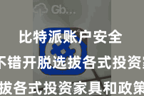比特派账户安全  用户不错开脱选拔各式投资家具和政策